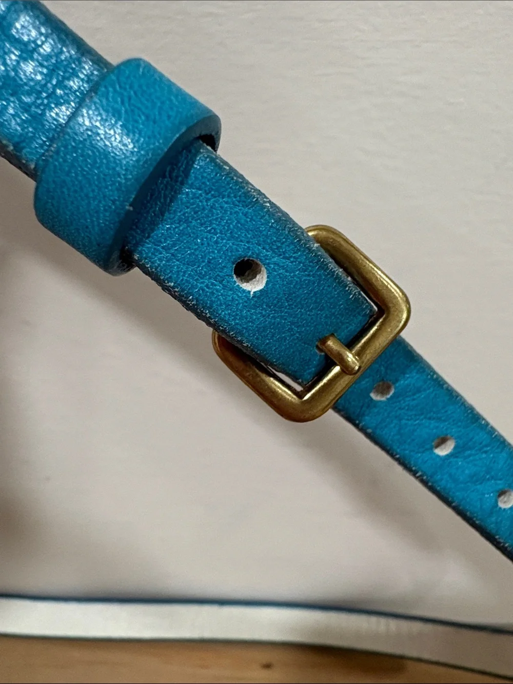 J. Crew Turquoise Leather Slim Belt